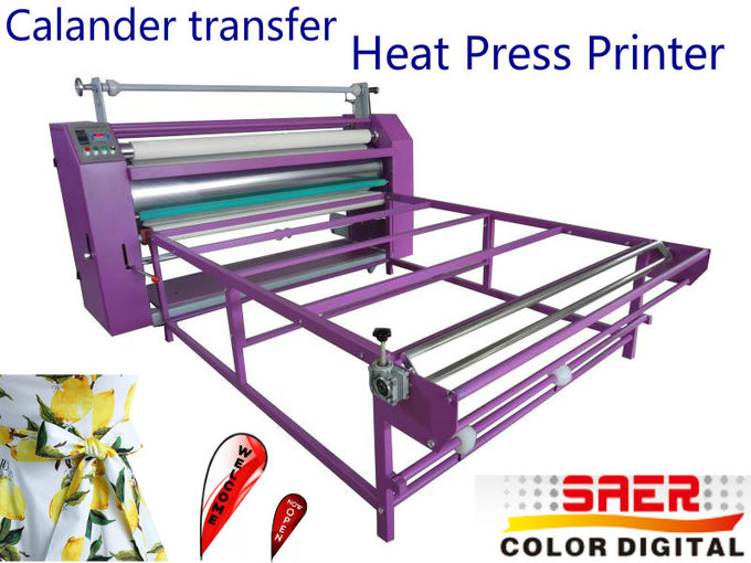 Flatbed Textile Calender Machine Heat Press Machine With 1800 Kg Weight 2